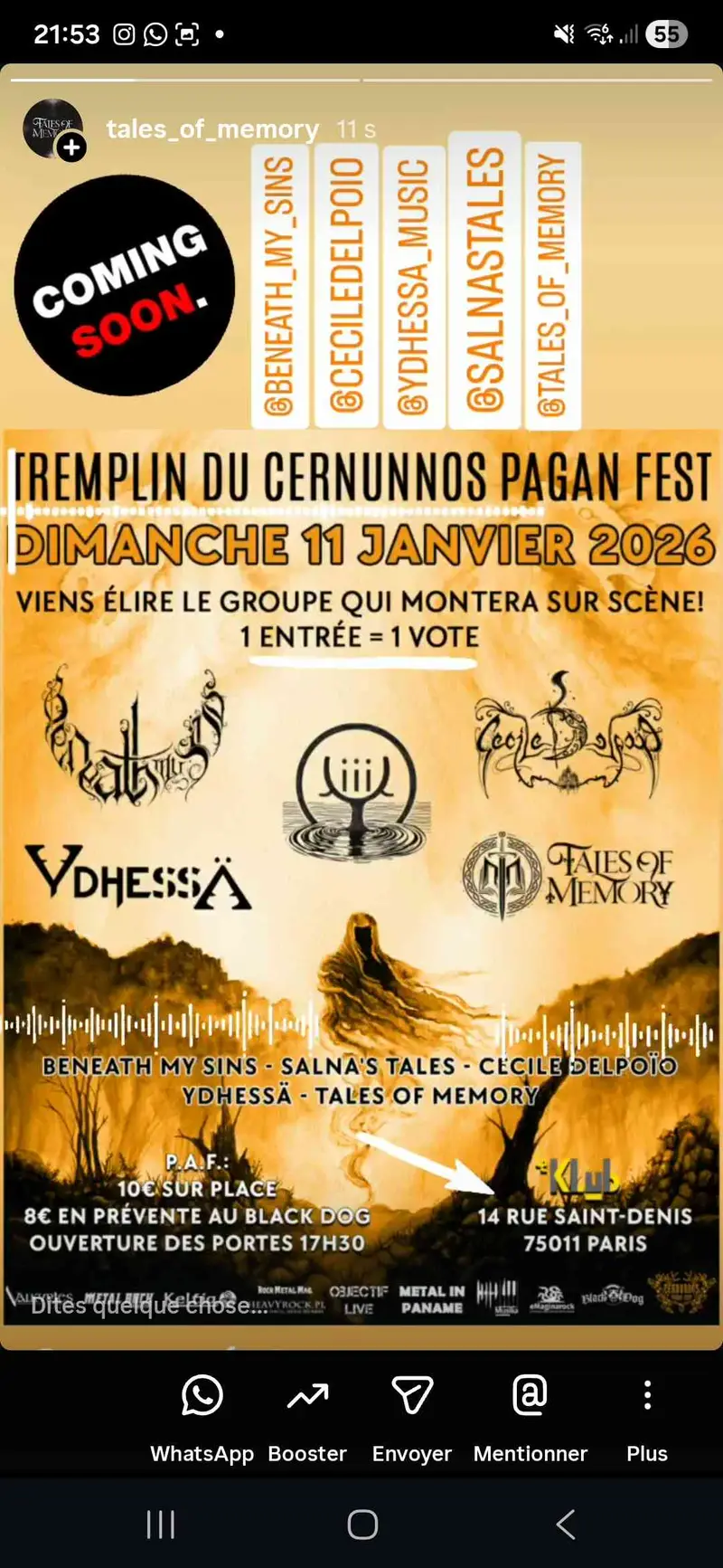 Affiche du concert — Tremplin Cernunnos